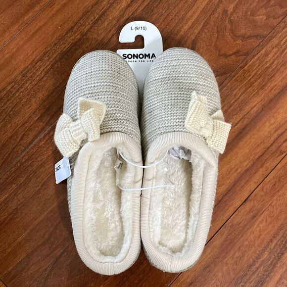 Sonoma ivory clog slippers size L 9-10 - Picture 1 of 7